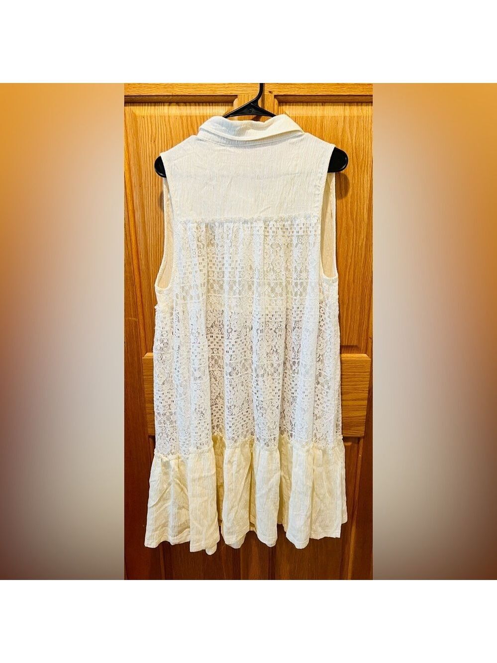 POL Sleeveless Cream Lace Dress - Picture 6 of 7